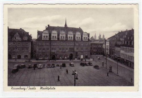 Naumburg Naumburg a.S. mit Marktplatz ungelaufen kleiner Knick oben und unten rechts, sonst gut erhalten.