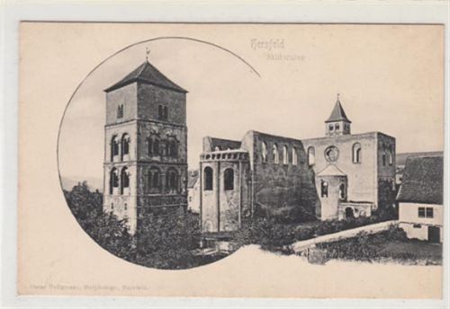 Bad Hersfeld Bad Hersfeld. Partie an der Stiftsruine ungelaufen um 1900 Leicht bügig, leicht fleckig, sonst gut erhalten