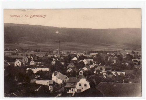 Wilthen mit Mitteldorf gelaufen von ca. 1910. Leicht bügig, sonst gut erhalten.
