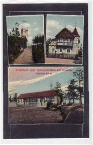 Schwedenstein bei Pulsnitz mit 3 Abbildungen. ungelaufen handschriftliches Datum von 1915. Gute Erhaltung.