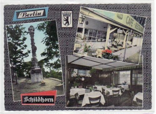 Berlin Wilmersdorf, Grunewald, Café-Restaurant Schildhorn gelaufen von 1969. Gute Erhaltung.