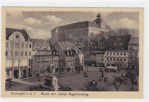Weißenfels Weißenfels a. d. S. Markt mit Schloß Augustusburg ungelaufen kleiner Knick oben links, leicht stockfleckig, sonst gut erhalten
