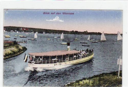 Berlin Zehlendorf, Wannsee mit Blick auf den Wannsee ungelaufen Gute Erhaltung.