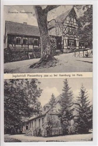 Jagdschloß Plessenburg bei Ilsenburg im Harz mit Forsthaus Plessenburg ungelaufen Top Erhaltung.