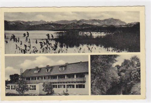 Eching bei Stegen. Ansicht See Pension Cafe Seeblick Ansicht Wald. Ungelaufen. Gute Erhaltung.