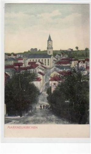Markneukirchen mit Blick auf die Kirche gelaufen von 1911. Leichter Bug oben links, leichter Stempeldurchdruck, sonst gut erhalten