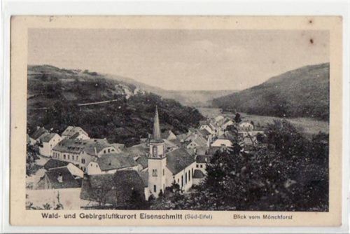 Eisenschmitt mit Blick vom Mönchforst. Feldpost, mit Stempel von 1914. Leicht fleckig, sonst gut erhalten
