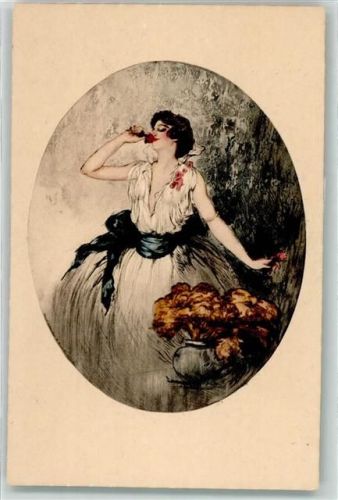 Italien Gravure Rosenduft Frau AK Hardy, J.