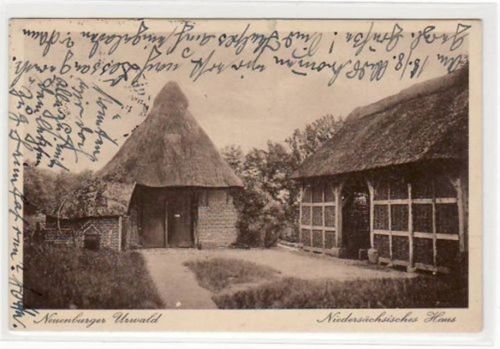Neuenburger Urwald, Niedersächsisches Haus gelaufen, 1930. Leichte Stempelspuren, sonst gut erhalten