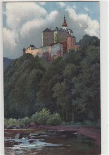 Hirschberg im Riesengebirge Künstlerkarte von Prof. Morgenstern. Schloß Friedland gelaufen 1916. Leichte Stempelspuren, sonst gut erhalten