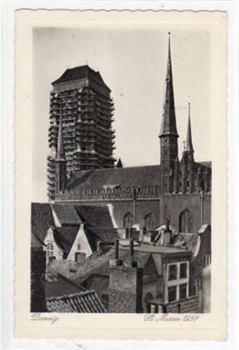 Danzig / Gdansk, St. Marien 1930 mit Baugerüst ungelaufen Gute Erhaltung.