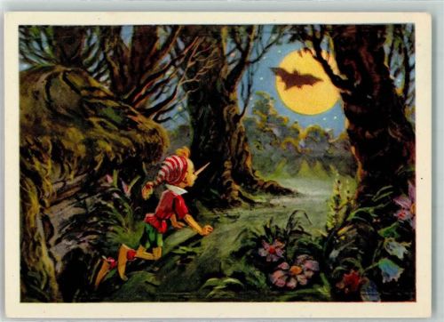 1957 Pinocchio und die Fledermaus The golden Key Illustration L. Vladimirsky