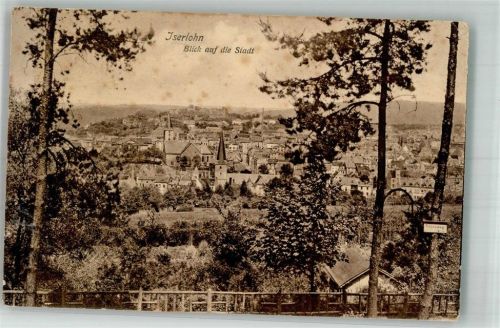 Iserlohn 1924 Panorama der Stadt mit St.-Pankratius-Kirche