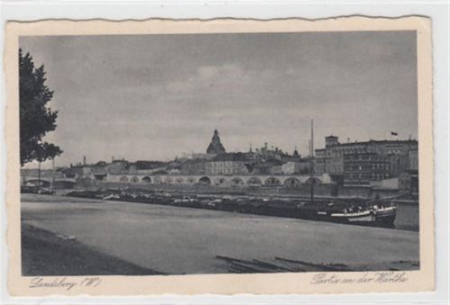 Landsberg a.d. Warthe Landsberg W. / Gorzów Wielkopolski. Partie an der Warthe ungelaufen kleiner Knick an der rechten oberen Ecke , sonst gut erhalten