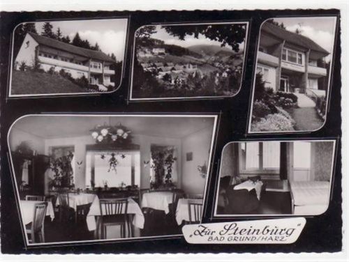 Bad Grund / Harz. Pension " Zur Steinburg ". Karte beschrieben Sehr gut erhalten.