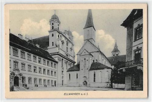 Ellwangen an der Jagst. Partie an der Kirche ungelaufen Gute Erhaltung.