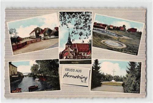 Horneburg, Niederelbe mit Schule und Schwimmbad ungelaufen Gute Erhaltung.