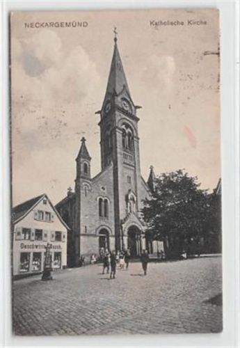 Neckargemünd. katholische Kirche gelaufen. Leichter Schrift- und Stempeldurchdruck, sonst gut erhalten