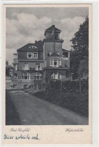 Bad Hersfeld Bad Hersfeld. ein Blick auf die Wigbertshöhe gelaufen, 1933. Leichter Stempeldurchdruck, leicht bügig, sonst gut erhalten