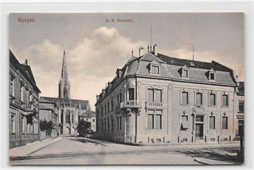 Speyer. ein Blick auf das Rentamt gelaufen. Leicht fleckig, kleiner Knick oben rechts, sonst gut erhalten
