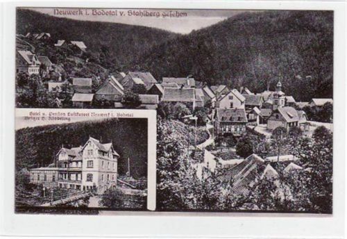 Neuwerk vom Stahlberg gesehen und Hotel - Pension von H. Röbbeling ungelaufen Top Erhaltung.