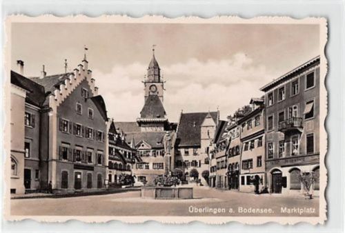 Überlingen am Bodensee. Marktplatz ungelaufen Gute Erhaltung.