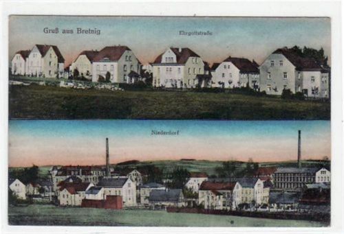 Bretnig Bretnig mit Niederdorf und Ehrgottstraße ungelaufen Gute Erhaltung.