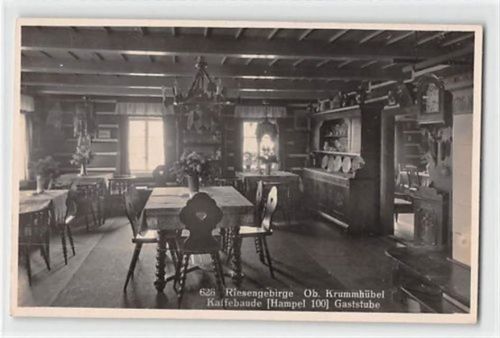 Ober Krummhübel / Karpacz - Kreis Hirschberg / Jelenia Góra im Riesengebirge. Gaststube der Kaffeebaude (Hampel 100) ungelaufen Sehr gut erhalten.