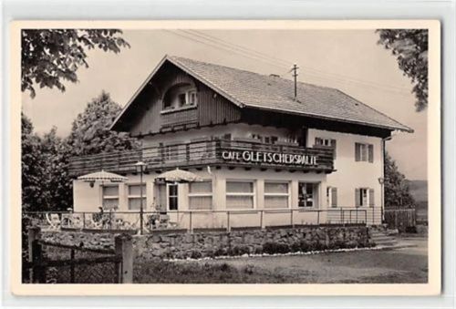 Trauchgau im Allgäu. Café Restaurant Gletscherspalte ungelaufen Nachkriegskarte. Gute Erhaltung.