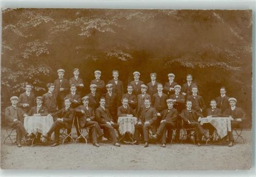 64625 W6140 Bensheim 1905 Gebrauchsspuren Gruppenaufnahme Ort lt. Stempel Privarphoto AK