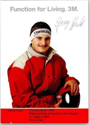 1988 Georg Hackl Rennrodeln Faksimile Unterschrift