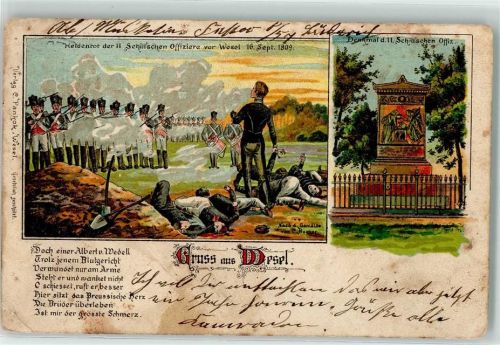 Wesel 1904 Heldentot der 11 Schill´schen Offiziere Denkmal der 11 Schill`schen Offiziere sign. C. Becker