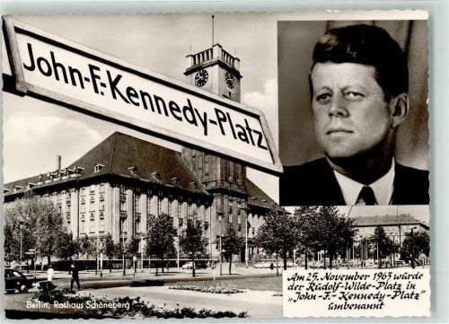 12529 O1188 Schönefeld b Berlin - Rathaus Schöneneberg Straßenschild John-F.-Kennedy-Platz Photo J.-F. Kennedy