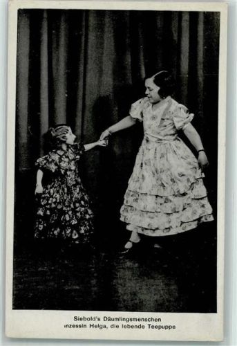 Siebolds Däumlingsmenschen Prinzessin Helga, die lebende Teepuppe Variete Zirkus