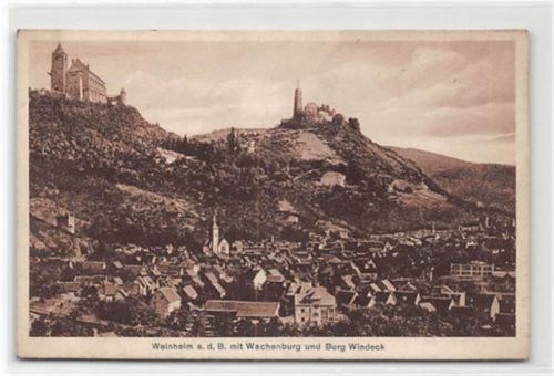 Weinheim Weinheim. ein Motiv an der Wachenburg Burg Windeck ungelaufen Leicht fleckig, sonst gut erhalten