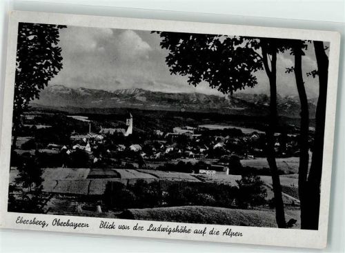 85560 W8017 Ebersberg , Oberbay - Blick von der Ludwigshöhe Alpen Kirche