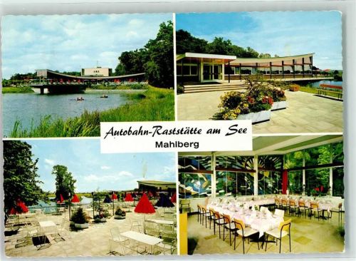 77972 W7638 Mahlberg , Baden - Autobahn Raststätte am See Terrasse