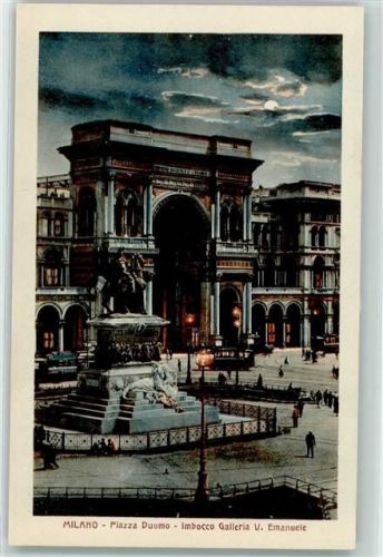 Milano Piazza Duomo imbocco Galleria V. Emauele Straßenbahn Tram Mond