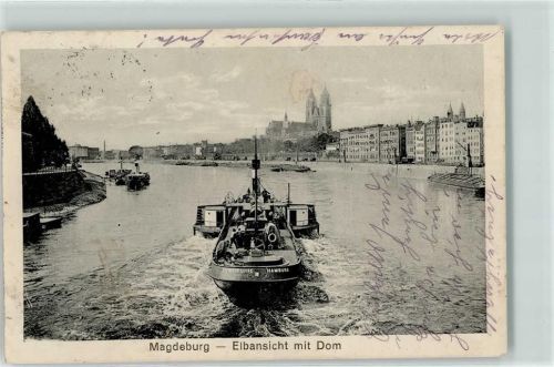 Magdeburg 1916 Schiffe Frachtschiff Königin Luise Dom