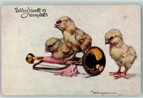 1919 Ostern Trompete sign. Mechle Grosmann BKW 4606-1