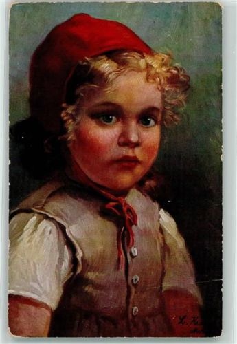 1911 TSN Serie 1133 Kinder mit Mütze signiert