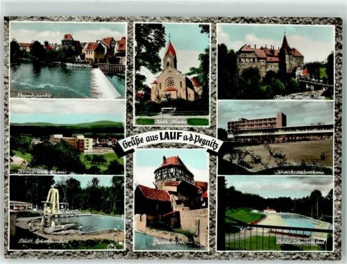 Lauf Kath. Kirche Kaiser Wenzel Burg Kreiskrankenhaus Schwimmbad Judenturm