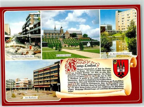Kamp-Lintfort Freiherr von Stein Straße Kloster Kamp St. Bernhard Hospital am Rathaus Wappen