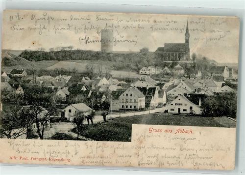 93077 W8403 Bad Abbach 1904 Gebrauchsspuren Heinrichsturm Pfarrkirche St. Nikolaus