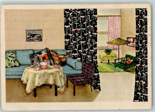 1936 Vorhänge Kissen Möbel Interieur AK
