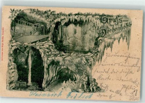 58636 W5860 Iserlohn 1900 - Dechenhöhle Bahnhof Orgelgrotte Paradiesgrotte