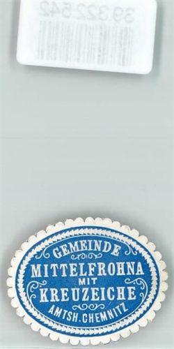 Niederfrohna Gemeinde Mittelfrohna mit Kreuzeiche Blau Weiß