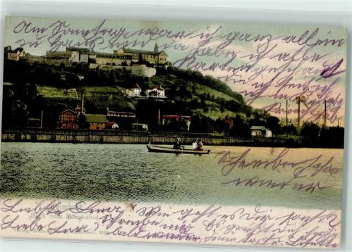 Kulmbach 1913 Blick vom Mönchshof Ruderboot