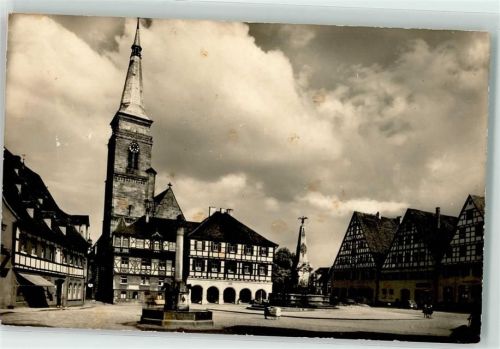 Schwabach Marktplatz Brunnen Rathaus Fachwerkhäuser