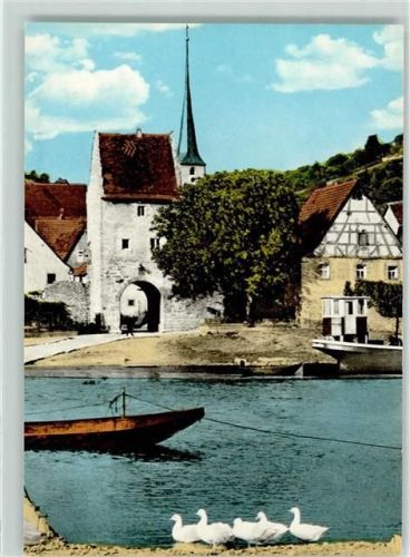 Frickenhausen Mainufer Kahn Enten Fachwerkhaus
